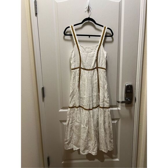 SANCIA Arcais Midi Dress Off-White Wheat 70's inspired singlet Dress size S NWT - Picture 4 of 5